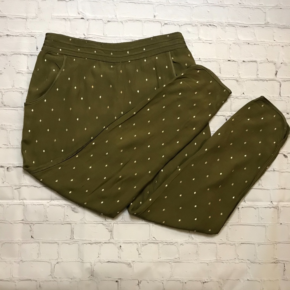 Elevenses gold flecked green pant